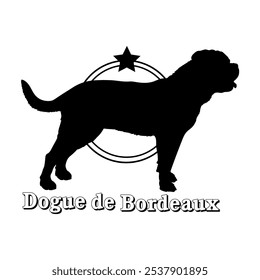 Dogue de Bordeaux. dog silhouette,  dog, dog breeds, logo, vector, silhouette, logo design, animal, illustration, icon, sign, design, black,  symbol, pet