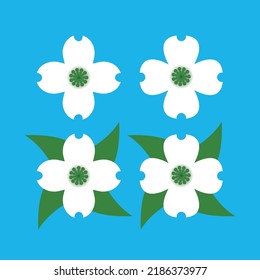 Dogwood Flower Icons Design Vector Flat Modern Isolated Illustration