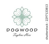 dogwood flower logo icon design vector flat modern isolated illustration