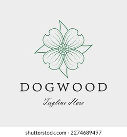 logotipo de flor de dogwood diseño de icono vector ilustración aislada moderna