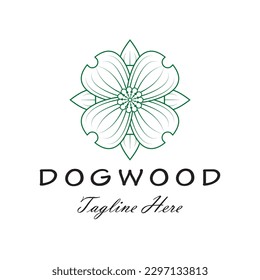 logotipo de flor de dogwood diseño de icono vector ilustración aislada moderna