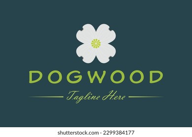 logotipo de flor de dogwood diseño de icono vector ilustración aislada moderna