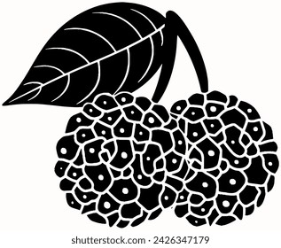 dogwood icon or leaf logo of flower illustration fruit for nature with natural silhouette and branch shape garden as cornus to fruit tree vector plant background berry art ripe of bush cornaceae svg