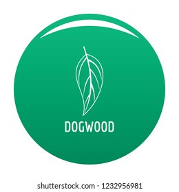 Dogwood leaf icon. Simple illustration of dogwood leaf vector icon for any design green