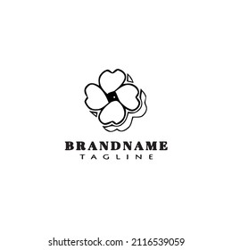 dogwood logo cartoon icon design template black modern isolated vector illustration