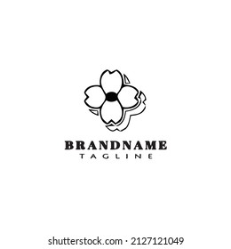 dogwood logo cartoon icon design template black modern isolated vector illustration