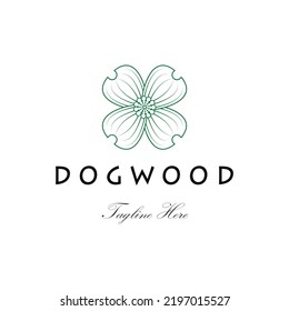 diseño del icono del logo del dogwood vector ilustración aislada moderna