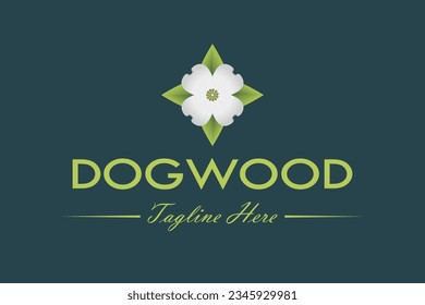 diseño del icono del logo del dogwood vector ilustración aislada moderna