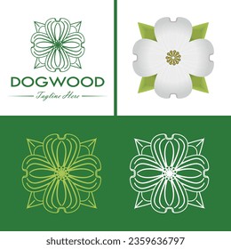 diseño del icono del logo del dogwood vector ilustración aislada moderna