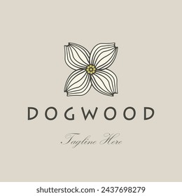 dogwood logo icono diseño vector plano moderno ilustración aislada