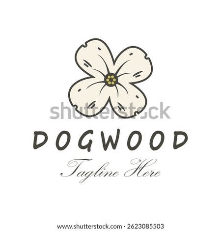 Dogwood logo icon design vector flat modern isolated illustration
