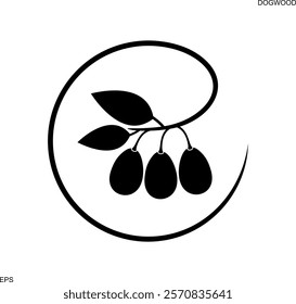 Dogwood logo. Isolated dogwood on white background