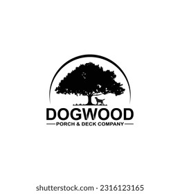 Dogwood Vector Logo Black and White  svg