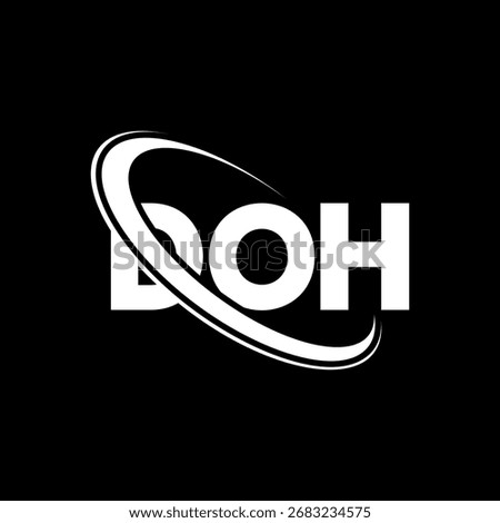 DOH logo. DOH letter. DOH letter logo design. Initials DOH logo linked with circle and uppercase monogram logo. DOH-typography for technology, business and real estate brand.