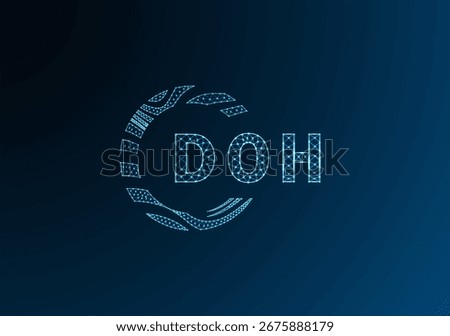 DOH low poly letter logo vector design. DOH lower poly logo design. DOH unique low poly logo design.
