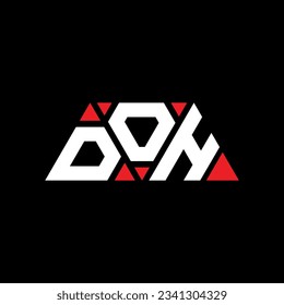 DOH triangle letter logo design with triangle shape. DOH triangle logo design monogram. DOH triangle vector logo template with red color. DOH triangular logo Simple, Elegant, and Luxurious design.