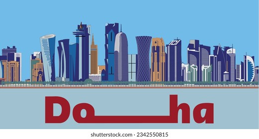 Edificios de la bahía oeste del centro de Doha