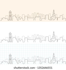 Doha Hand Drawn Skyline