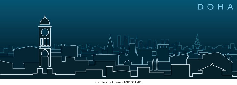 Doha Multiple Lines Skyline and Landmarks