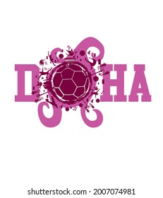 Doha Qatar soccer graphic design vector art