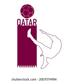 Doha Qatar soccer graphic design vector art