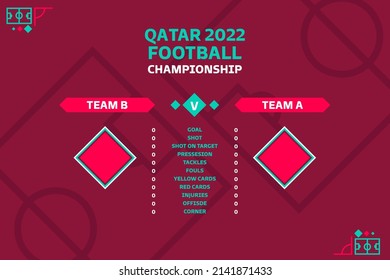 Doha, Qatar-April 1, 2022: Qatar 2022 World Cup Game Facts background or template