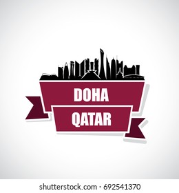 Doha skyline - Qatar - vector illustration