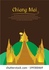 Doi Suthep Chiang Mai, Northern of Thailand, Vector illustration