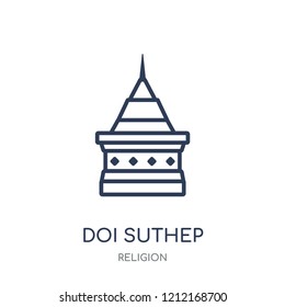 Doi suthep icon. Doi suthep linear symbol design from Religion collection. Simple outline element vector illustration on white background.