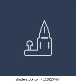 Doi suthep icon. Trendy flat vector line Doi suthep icon on dark blue background from Religion collection. 