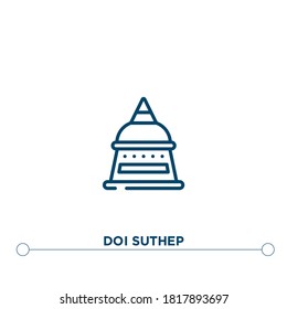 doi suthep outline vector icon. simple element illustration. doi suthep outline icon from editable thailand symbols concept. can be used for web and mobile
