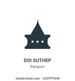 Doi suthep vector icon on white background. Flat vector doi suthep icon symbol sign from modern religion collection for mobile concept and web apps design.