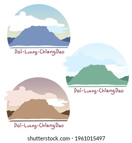 Doiluang Chiang dao mountain at ChiangDao , Chiang mai , Thailand vector illustration signal logo icon