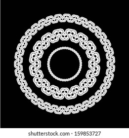 Doily / lace frame, decor / design element, wedding border, vector. Set of floral seamless border