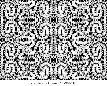 Doily / Lace ornamental, seamless background, wedding pattern, embroidery elements, vector illustration