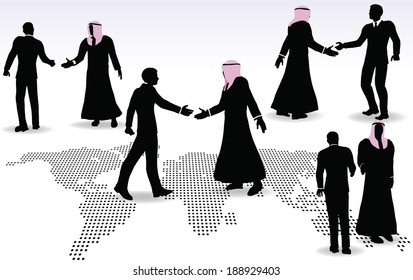 Doing business in middle east hand shake on business agreement