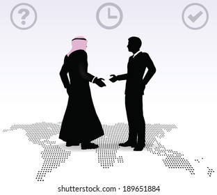 Doing business in middle east hand shake on business agreement