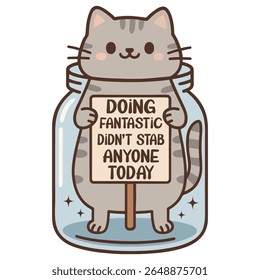 Doing Fantastic Didn t Stab Anyone Today - Mental Health Matters T-shirt vector, Self Love illustration, Inspirational saying, Funny Health Care Positive shirts