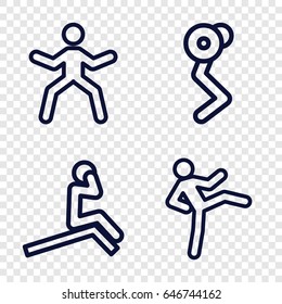 Doing icons set. set of 4 doing outline icons such as