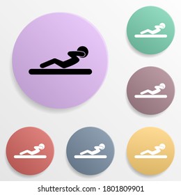 Doing sit up badge color set icon. Simple glyph, flat vector of sport icons for ui and ux, website or mobile application