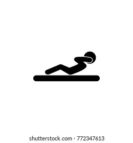 Doing sit up icon. Silhouette of an athlete icon. Sportsman element icon. Premium quality graphic design. Signs, outline symbols collection icon for websites, web design on white background