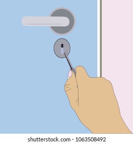 Doing unlock the door, when you come back to home, vector