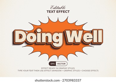 Haciendo bien efecto de texto 3D estilo tradicional. Tema De Eslogan De Efecto De Texto Editable Con Fondo De Medio Tono.