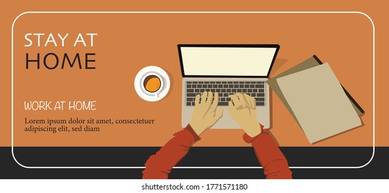 doing work from top view vector art