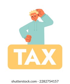 Do-it-yourself bookkeeping for freelancer flat concept vector spot illustration. Editable 2D cartoon character on white for web design. Self-employment tax creative idea for website, mobile, magazine