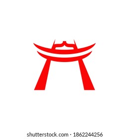 Dojo building icon logo design vector template