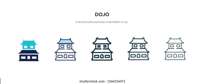 dojo icon in different style vector illustration. two colored and black dojo vector icons designed in filled, outline, line and stroke style can be used for web, mobile, ui