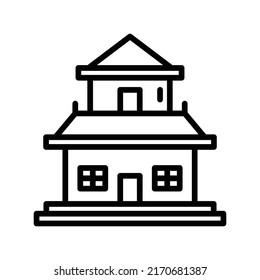 Dojo Icon. Line Art Style Design Isolated On White Background