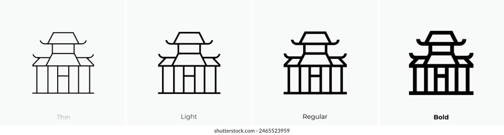 dojo icon. Thin, Light Regular And Bold style design isolated on white background