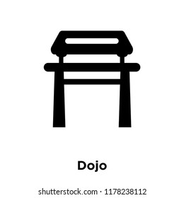 Dojo icon vector isolated on white background, logo concept of Dojo sign on transparent background, filled black symbol